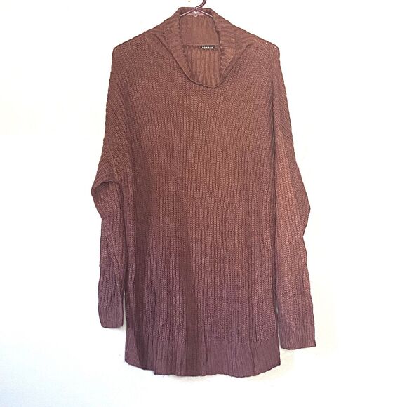 Torrid Sweater Plus Size 2X Rose Brown Cowl Neck Ribbed Chunky Knit Cozy NEW - Picture 1 of 8
